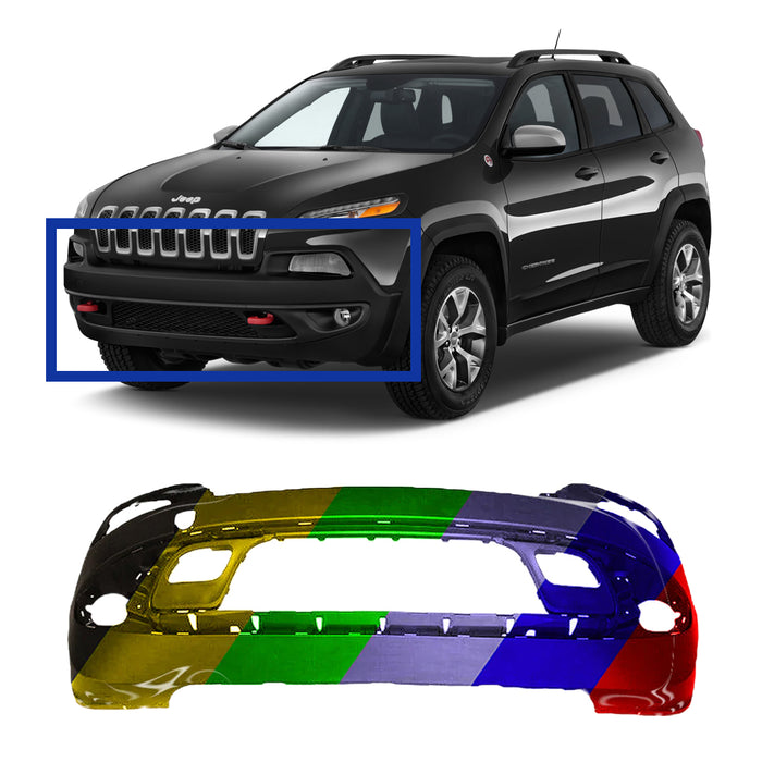 Jeep Cherokee Trailhawk Model Front Bumper Without Sensor Holes - CH1000A13