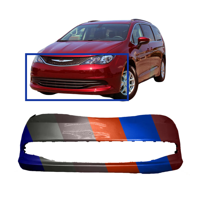 Chrysler Pacifica/Voyager L/LX CAPA Certified Front Bumper Without Sensor Holes & Without Fog Light Holes - CH1000A26C