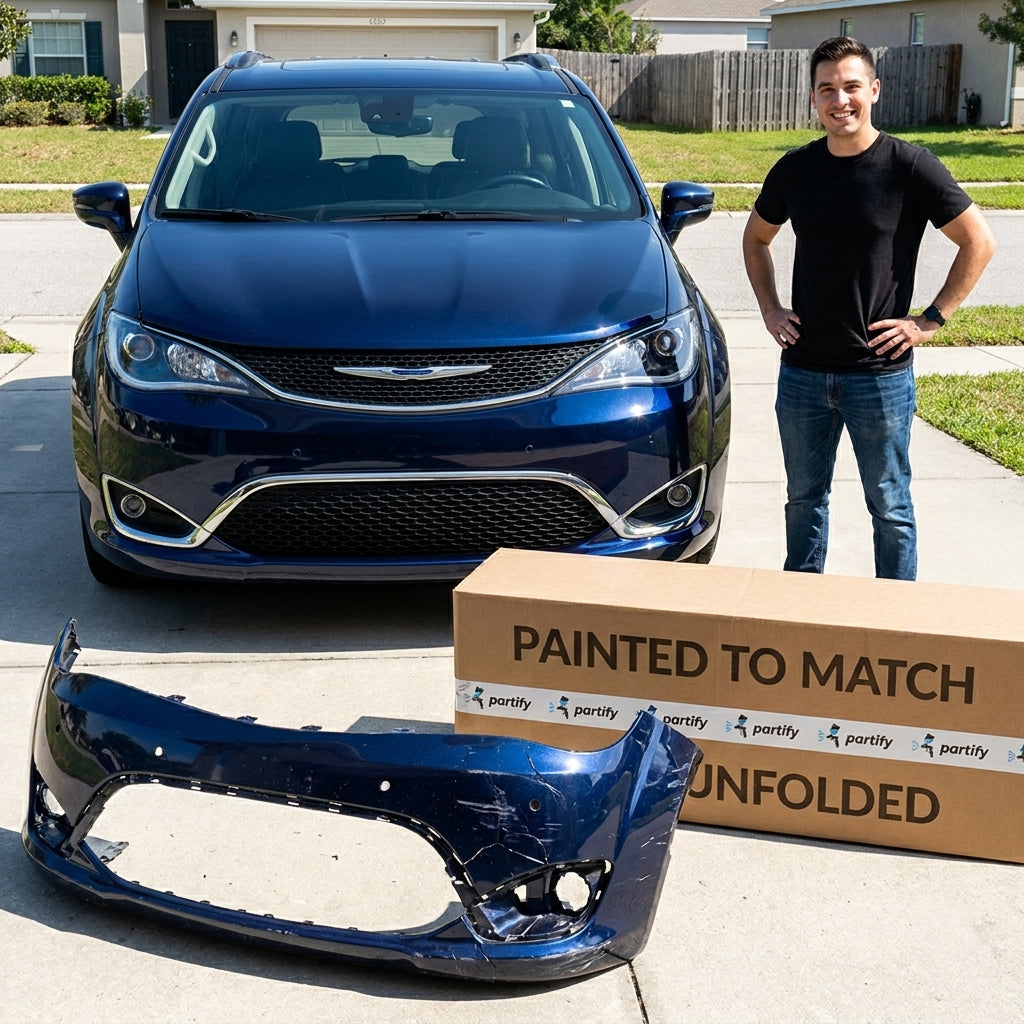 2017-2020 Chrysler Pacifica Front Bumper With Sensor Holes & With