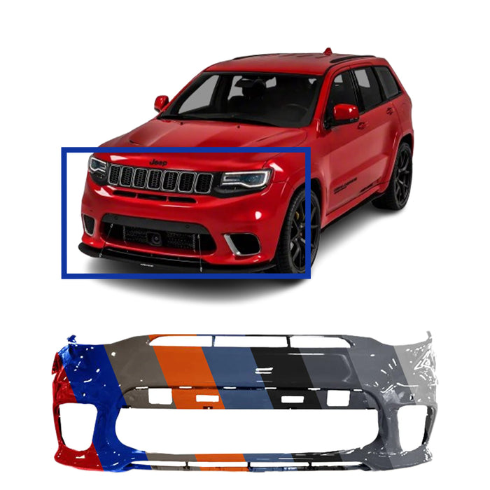 Jeep Grand Cherokee SRT-8 OEM Front Bumper With Headlight Washer Holes & With Sensor Holes - 68335438AC