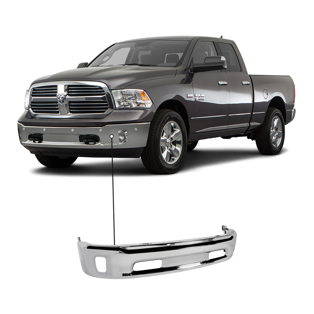 2013-2023 Chrome Ram 1500/1500 Classic Front Bumper Without Sensor
