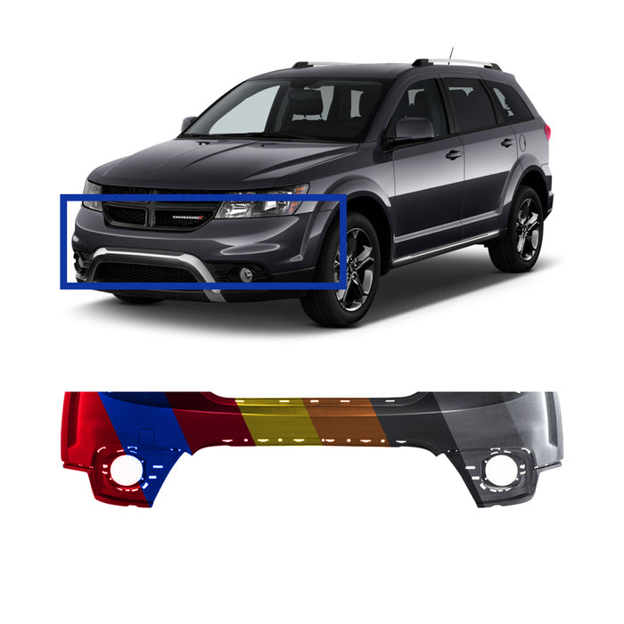 Dodge Journey Crossroad Front Bumper (Two-Piece Bumper) With Headlight Washer Holes - CH1014120