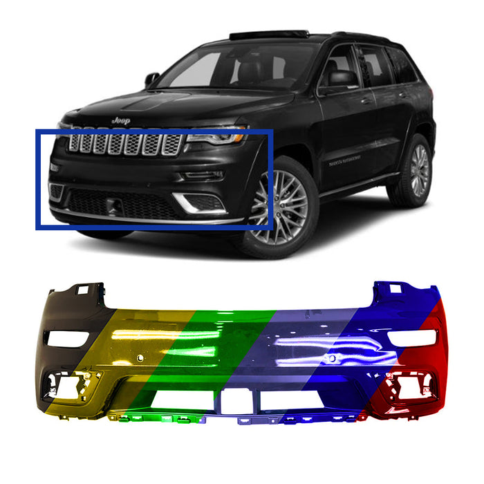 Jeep Grand Cherokee Summit Front Upper Bumper With Headlight Washer Holes & With Sensor Holes - CH1014126