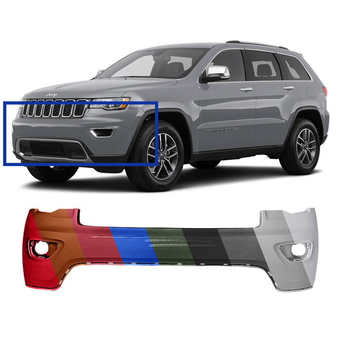 Jeep Grand Cherokee Laredo/Limited/Overland CAPA Certified Front Bumper Without Headlight Washer Holes & Without Sensor Holes - CH1014129C