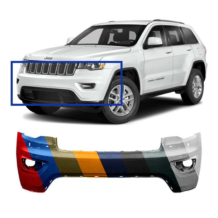 Jeep Grand Cherokee Laredo/Limited/Overland Front Bumper With Headlight Washer Holes & Without Sensor Holes - CH1014130