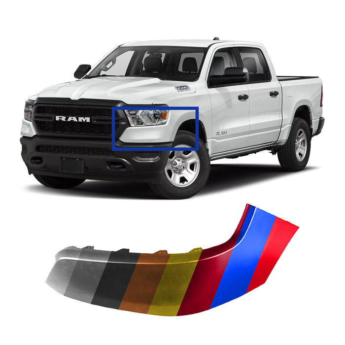 RAM 1500 CAPA Certified Front Driver Side Lower Bumper To Body Filler Panel without Wheel Molding Holes - CH1016103C