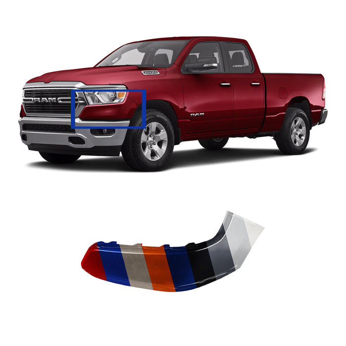 RAM 1500 Front Driver Side Lower Bumper To Body Filler Panel without Wheel Molding Holes - CH1016103