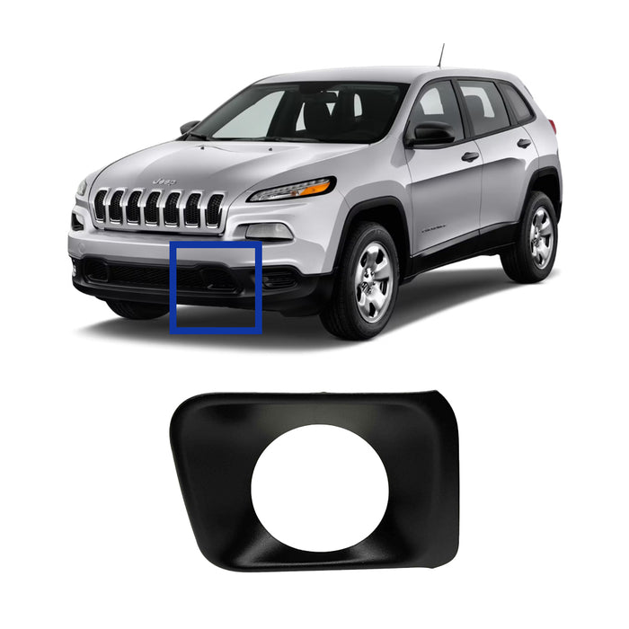 Jeep Cherokee Driver Side Bumper Grille Bezel Textured For Adaptive Cruise Non Trailhawk Models - CH1074102