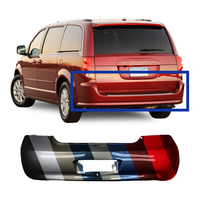 Dodge Grand Caravan Rear Bumper With Sensor Holes & Without Blind Spot Brackets - CH1100970