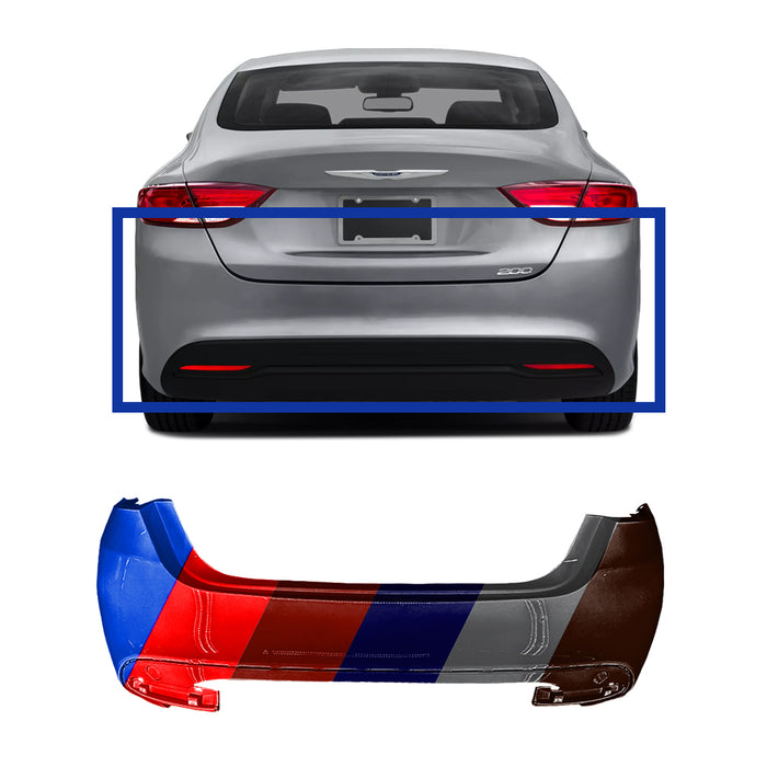 Chrysler 200 CAPA Certified Rear Bumper Hidden Exhaust & Without Sensor Holes - CH1100990C