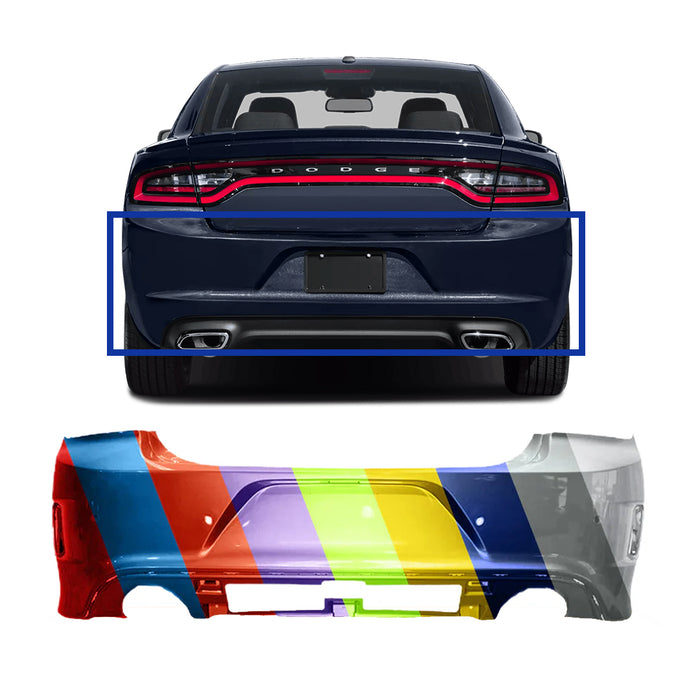 Dodge Charger SRT/RT CAPA Certified Rear Bumper With Side Vent Holes & With Sensor Holes - CH1100A10C