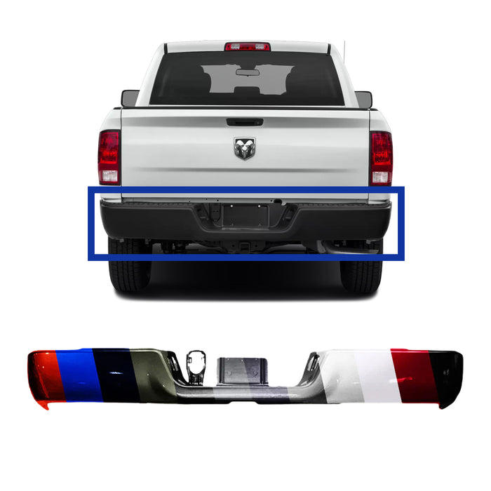 Dodge Ram/Classic 1500/2500/3500 CAPA Certified Rear Bumper Without Dual Exhaust & Without Sensor Holes - CH1102369C