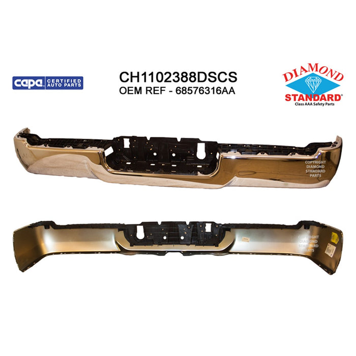 Ram 2500/3500 Big Horn/HD Limited/HD Limited Rambox/Laramie/Laramie Limited/Laramie Longhorn/Limited/Limited Longhorn/Lone Star/R/T/Rebel/SLT/SLT HD/Sport/Tradesman Rear Bumper Face Bar Chrome - CH1102388
