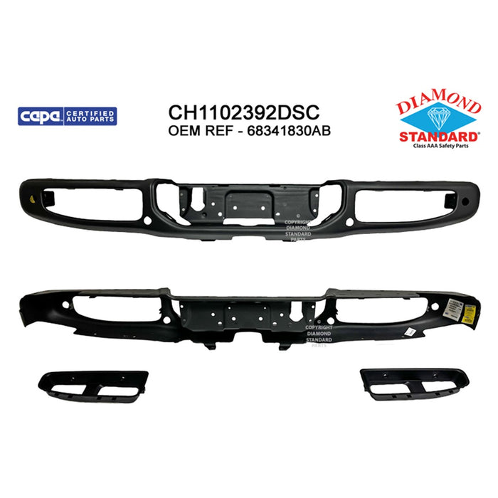 Jeep Gladiator Rear Bumper Face Bar W/Parking Sensors - CH1102392