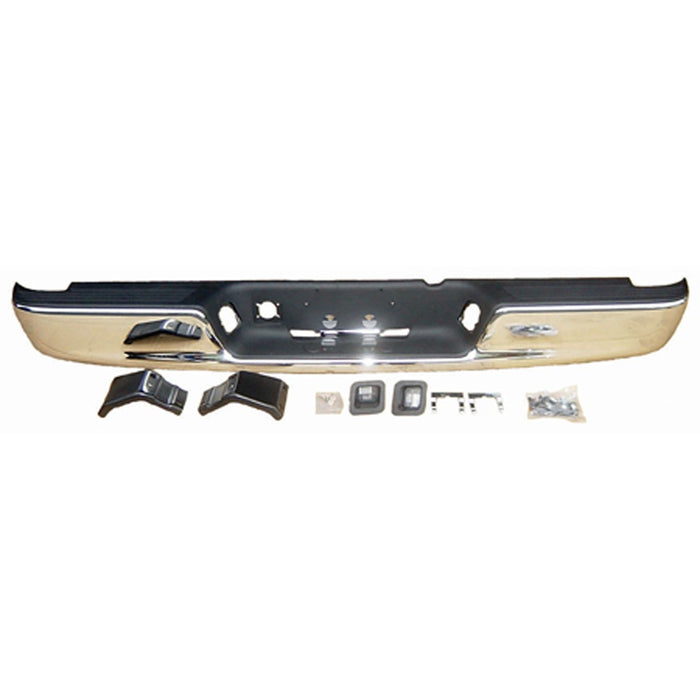 Dodge Ram 1500/2500/3500 Rear Bumper Assembly Complete Assembly W/Bright Face Bar Includes Pads & Brackets - CH1103111