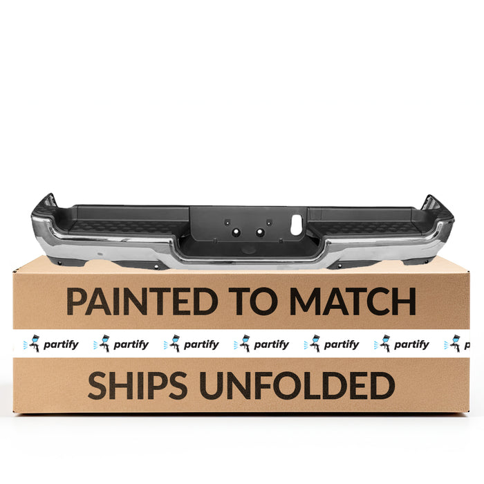 Ram 1500 Rear Bumper Assembly Dual Exh W/O Adv Park W/Park Snsr Chrome - CH1103146