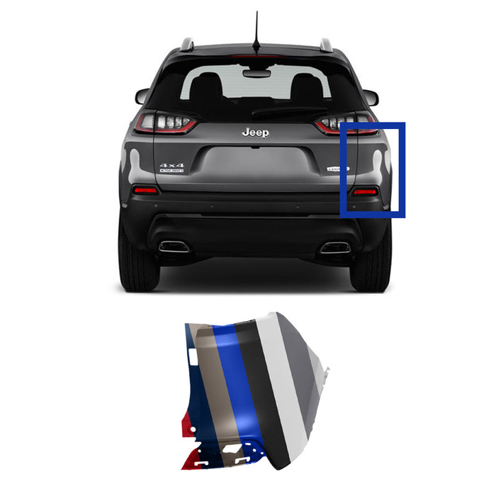 Jeep Cherokee Non Trailhawk Edition Passenger Side CAPA Certified Rear Upper Bumper End - CH1105805C