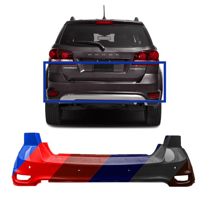 Dodge Journey OEM Rear Bumper (Two-Piece Bumper) With Sensor Holes & With Reflector Holes - 1TY36TZZAF