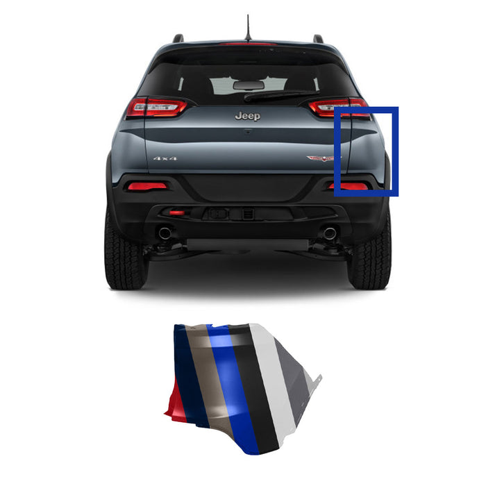 Jeep Cherokee Passenger Side CAPA Certified Rear Bumper End With Blindspot Bracket - CH1117101C