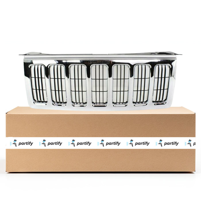 Jeep Commander Grille Matte Black With Chrome Moulding - CH1200303