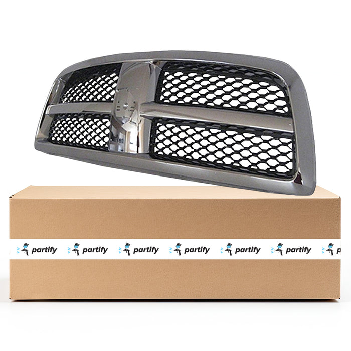 Dodge Pickup Dodge RAM 1500 CAPA Certified Grille Chrome Frame With Black Honeycomb Insert - CH1200347C