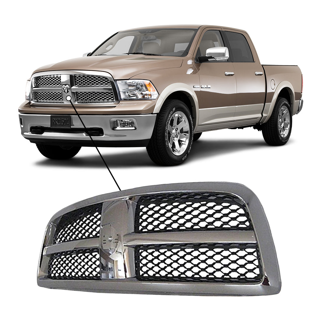 2009-2012 Dodge Pickup Dodge RAM 1500 Grille Chrome Frame With