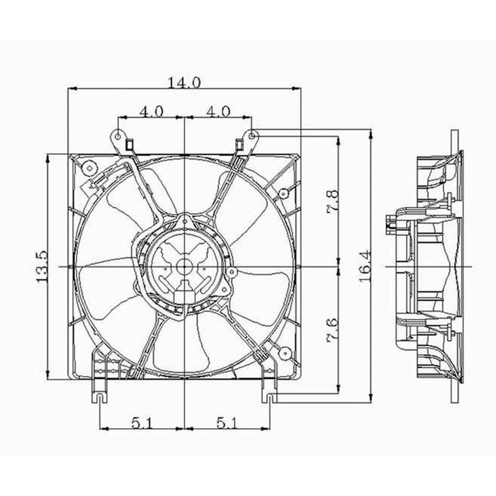 Chrysler Sebring/Dodge Avenger Engine Cooling Fan Assembly Electric Fan Assembly W/Calif Emissions 2 Door Coupe - CH3115114