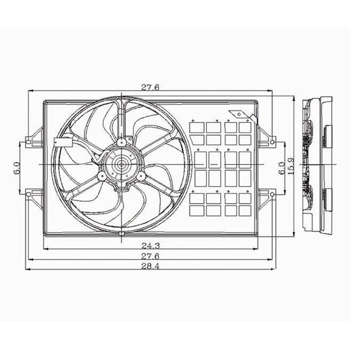 Chrysler Sebring Engine Cooling Fan Assembly Motor/Blade/Shroud Assembly Convertible - CH3115121