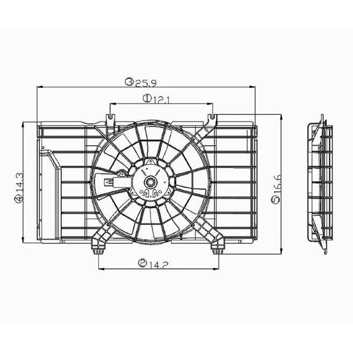 Dodge Neon Engine Cooling Fan Assembly Electric Fan Assembly W/Single Fan 2L L4 - CH3115129