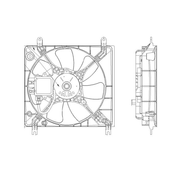 Chrysler Sebring/Dodge Stratus/Mitsubishi Eclipse Engine Cooling Fan Assembly W/7 Blade Fan Motor/Blade/Shroud Assembly Coupe - CH3115161