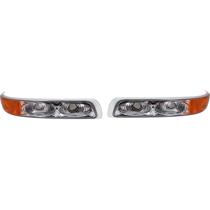 Cadillac Escalade/Chevrolet Silverado 1500/Silverado 1500 Classic/Tahoe/GMC Yukon XL 1500 Parking Light Set Type 1 Chrome Twin Eyes - GM2522126