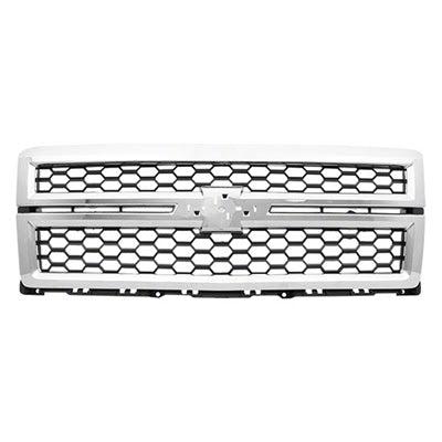 Chevrolet Pickup Chevy Silverado 1500 CAPA Certified Grille Chrome Frame Black Mesh With Chrome Moulding Ltz - GM1200696C