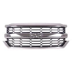 Chevrolet Pickup Chevy Silverado 1500 CAPA Certified Grille Matte Dark Gray With Chrome Moulding - GM1200753C