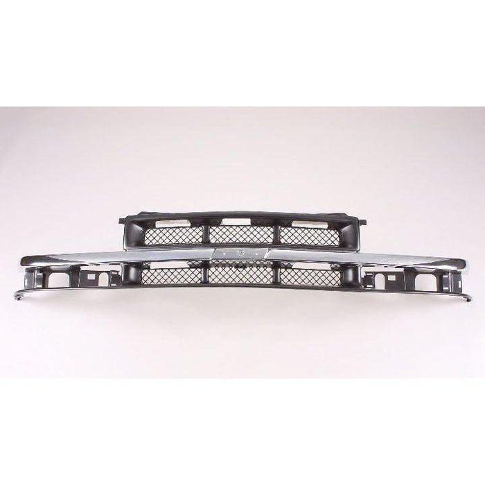 Chevrolet S10 Pickup OEM Grille Base Model Mesh Type With Chrome Moulding - 15048519