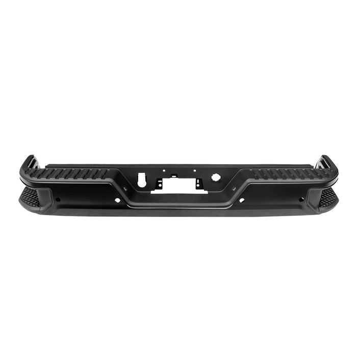 Chevrolet Silverado/GMC Sierra 1500 Single Exhaust CAPA Certified Rear Bumper Assembly; with BSD; without Hitch; with Lic Lamps; with Sensor Brkts - GM1103209C