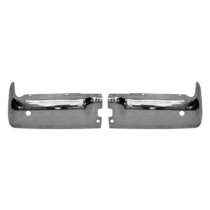 Chrome Ford F-150 Styleside CAPA Certified Rear Bumper Ends With Sensor Holes - FO1102372C