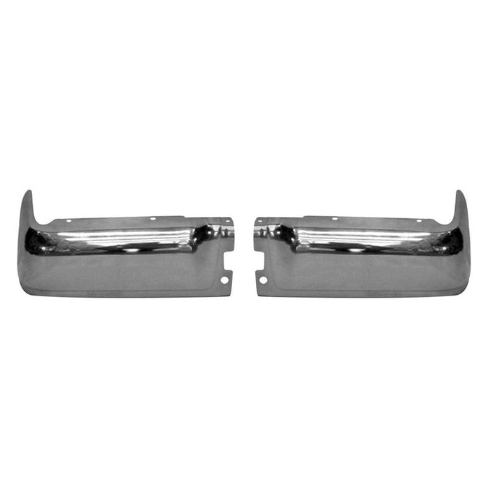 Chrome Ford F-150 Styleside CAPA Certified Rear Bumper Ends Without Sensor Holes - FO1102374C