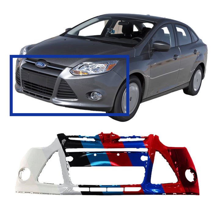 Ford Focus Non ST Front Bumper Without Sensor Holes - FO1000664