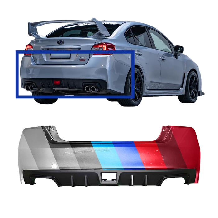 Subaru WRX / WRX STI Sedan 4-Door CAPA Certified Rear Bumper Without Sensor Holes - SU1100173C