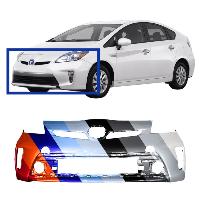 Toyota Prius CAPA Certified Front Bumper Without Headlamp Washer Holes - TO1000394C