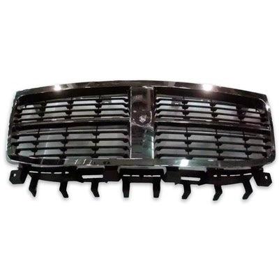 2007-2010 Dodge Durango Grille Matte Black With Chrome Frame 07-09 - CH1200332-Partify-Painted-Replacement-Body-Parts