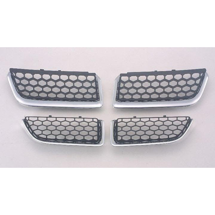 2004-2006 Dodge Stratus Sedan Grille Matte Black With Chrome Moulding 4 Pieces Design - CH1200297-Partify-Painted-Replacement-Body-Parts