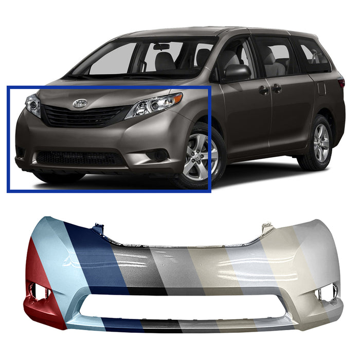 Toyota Sienna Base/L/LE/XLE & Without Sensor Holes Front Bumper - TO1000369