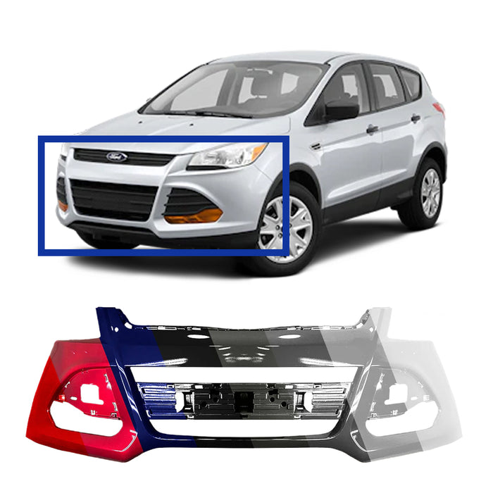 Ford Escape Front Bumper Without Sensor Holes - FO1000678