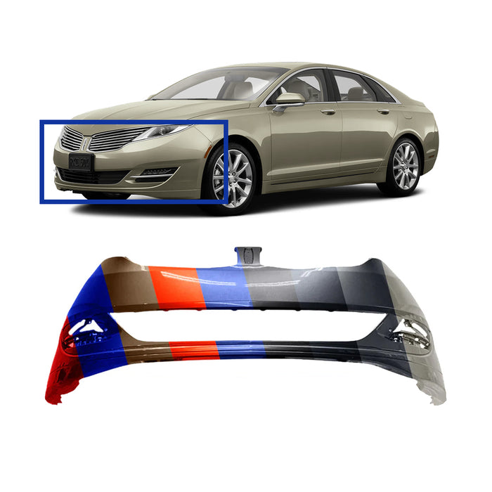 Lincoln MKZ Front Bumper Without Tow Hook Hole & Without Sensor Holes - FO1000691