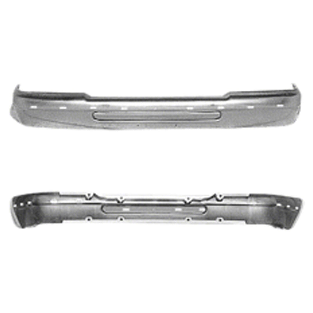 1993-1997 Ford Ranger Front Bumper Face Bar W/Impact Strip Holes Chrome ...