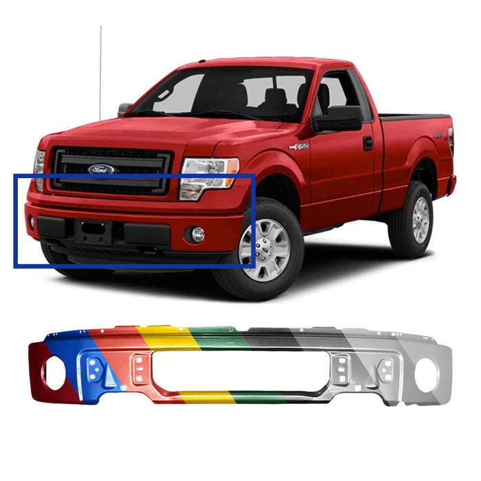 Ford F-150 CAPA Certified Front Bumper With Fog Light Holes - FO1002413C