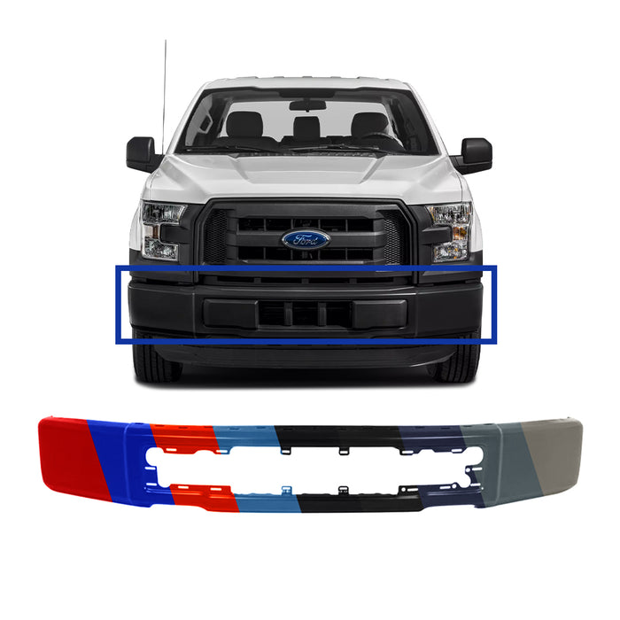 Ford F-150 CAPA Certified Front Bumper Without Fog Light Holes - FO1002423C