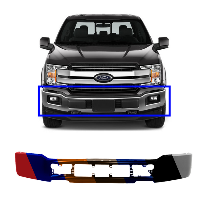 Ford F-150 Without Fog Light Holes CAPA Certified Front Bumper - FO1002428C