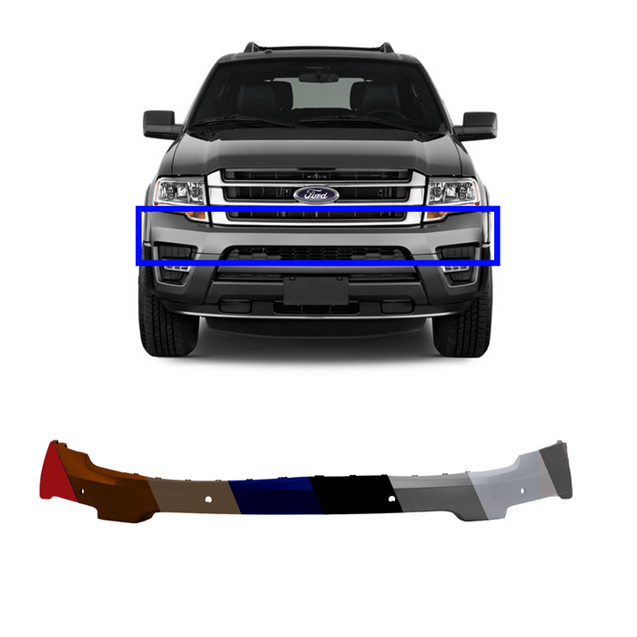 Ford Expedition CAPA Certified Front Upper Bumper With Sensor Holes - FO1014120C